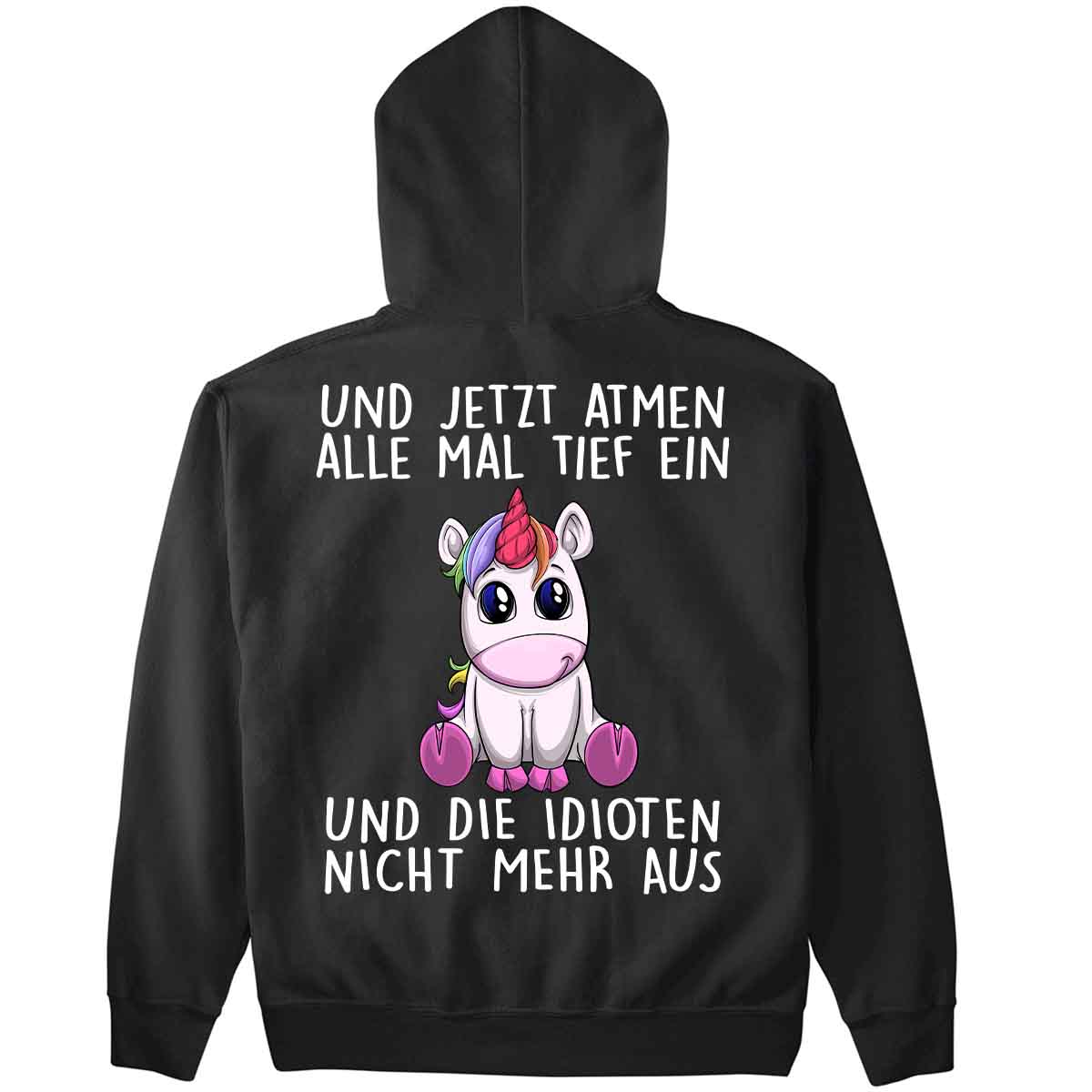 Einatmen Einhorn - Hoodie Oversize Rückendruck
