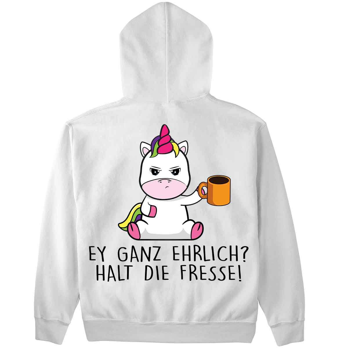 Ganz Ehrlich Cute Einhorn - Hoodie Oversize Rückendruck