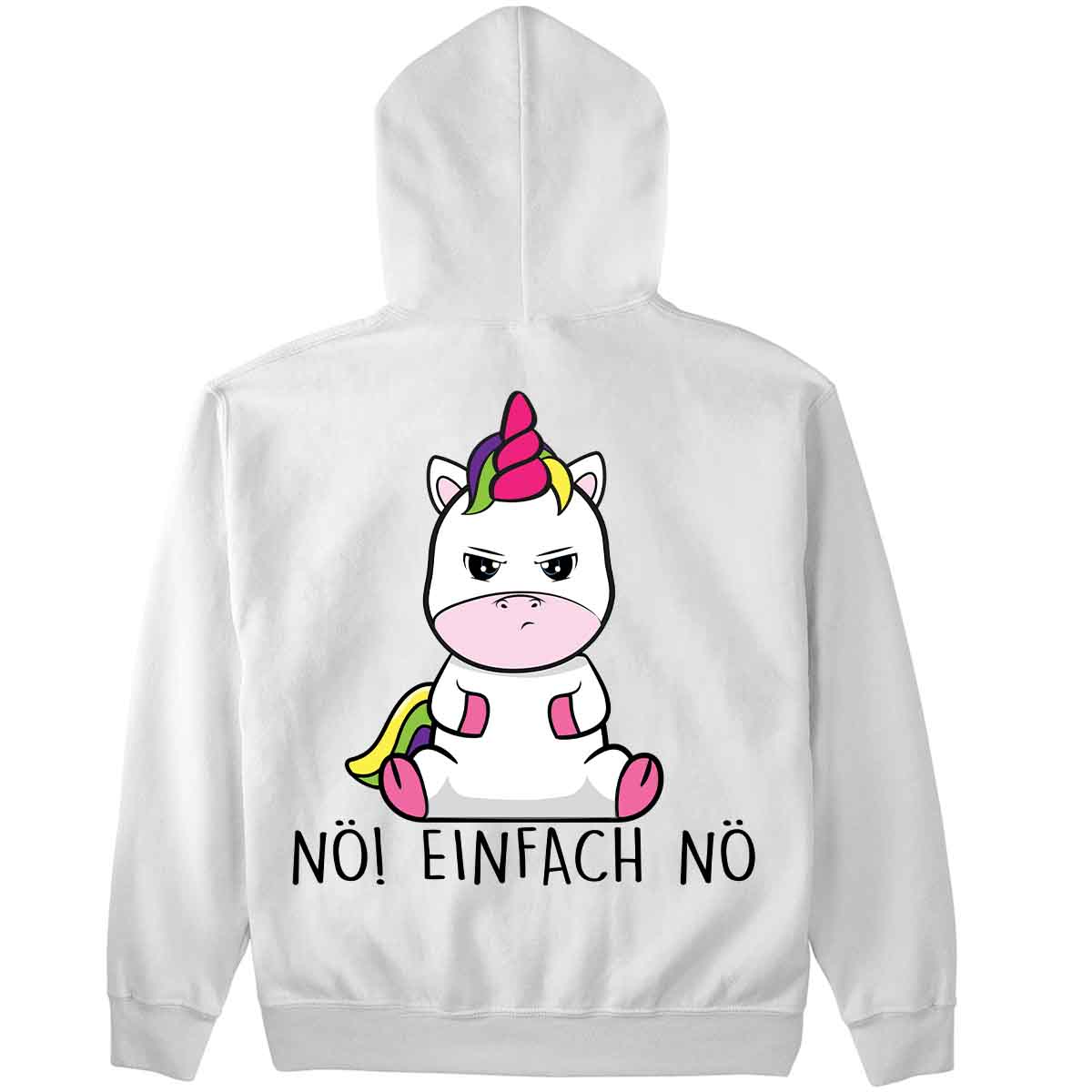 Nö! Cute Einhorn - Hoodie Oversize Rückendruck