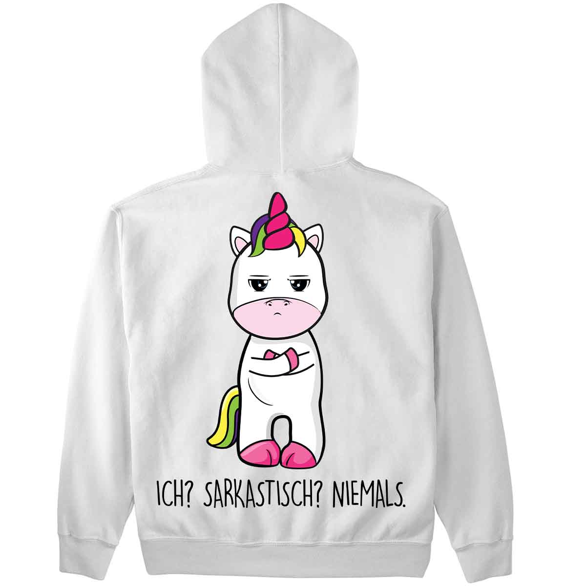 Sarkastisch Cute Einhorn - Hoodie Oversize Rückendruck