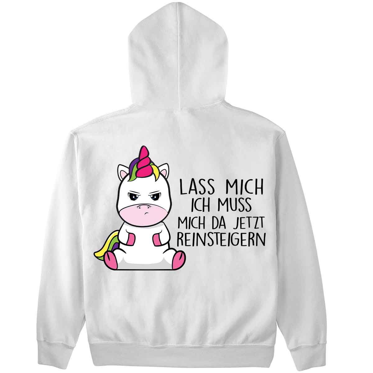 Reinsteigern Cute Einhorn - Hoodie Oversize Rückendruck