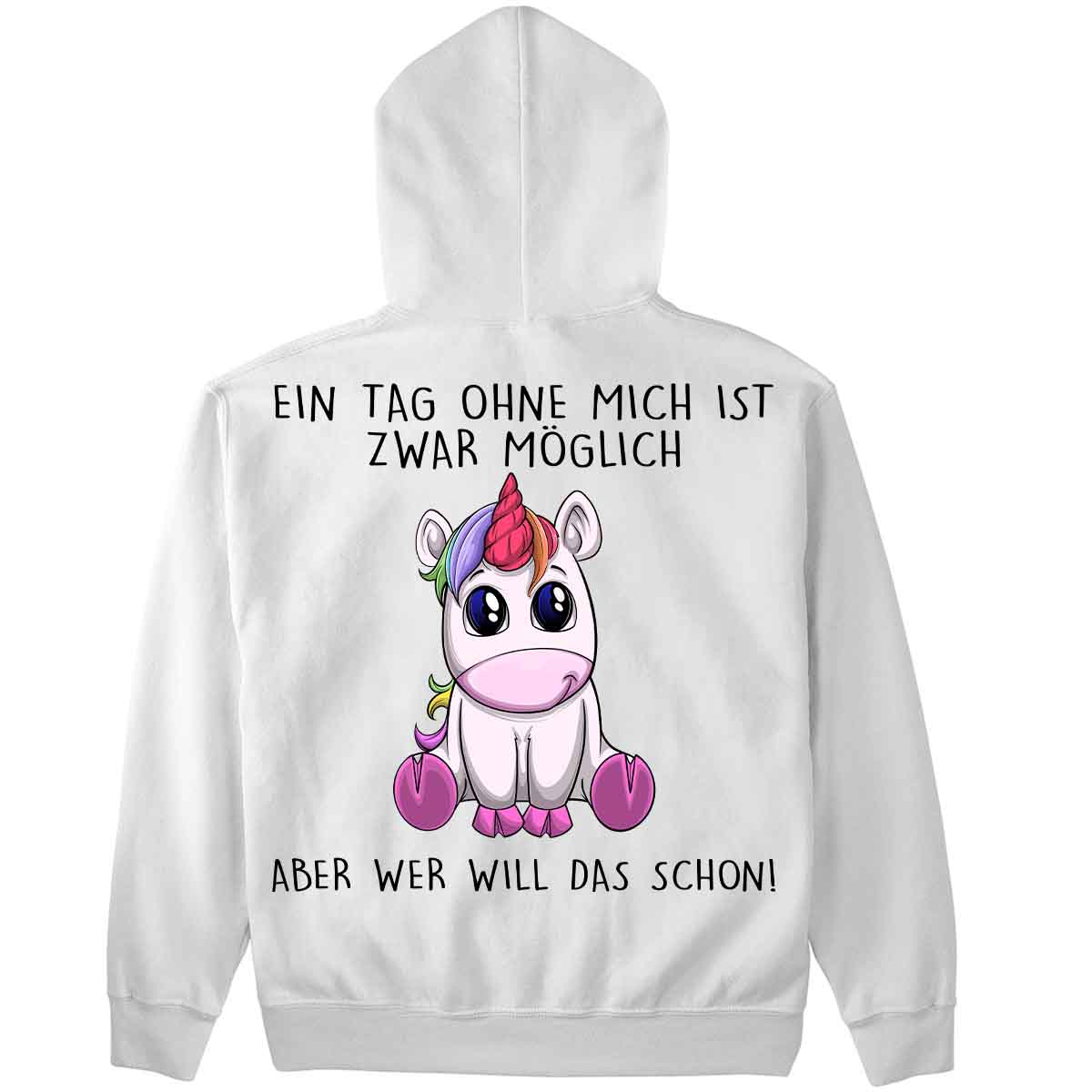 Ohne Mich Einhorn - Hoodie Oversize Rückendruck