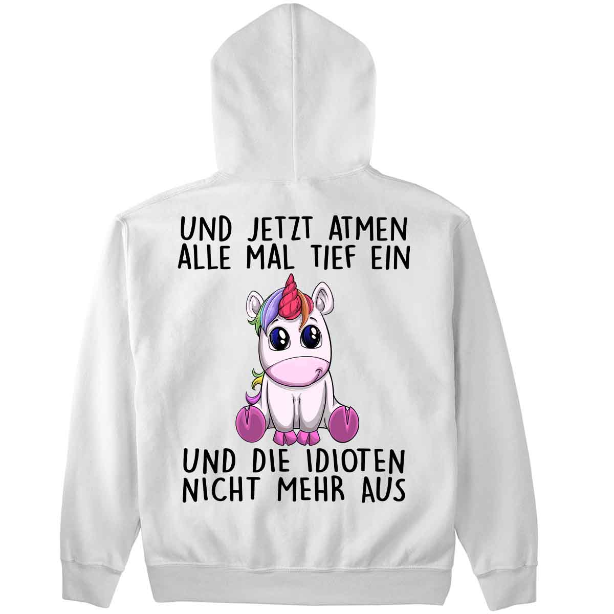 Einatmen Einhorn - Hoodie Oversize Rückendruck