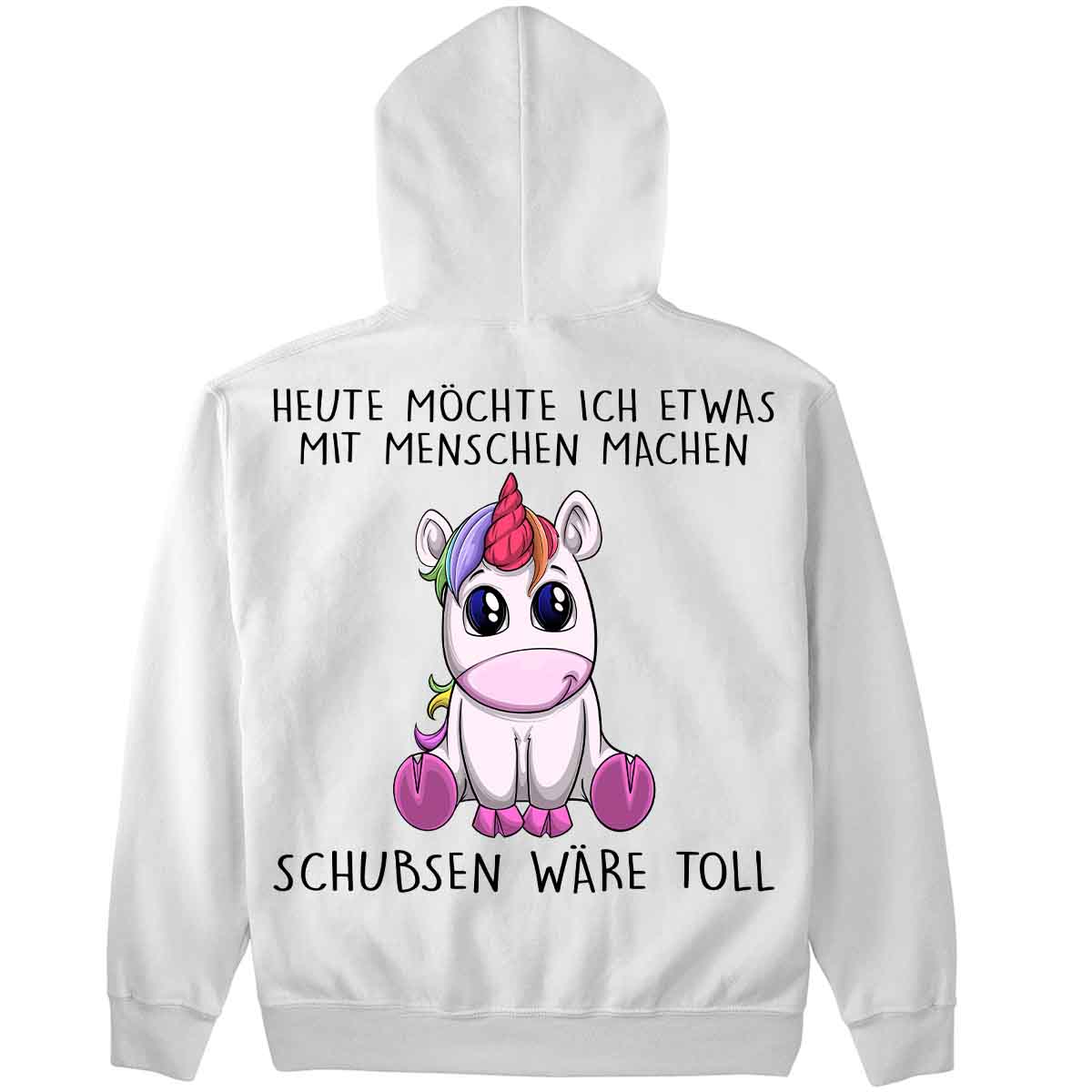Schubsen Einhorn - Hoodie Oversize Rückendruck