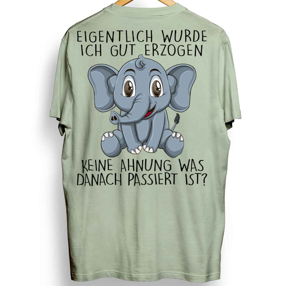 Erzogen Elefant - Oversize Shirt Unisex Rückendruck
