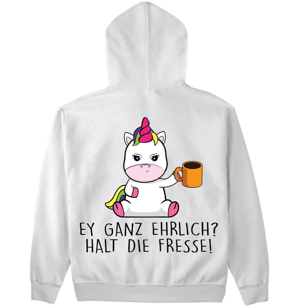 Ganz Ehrlich Cute Einhorn - Premium Hoodie Unisex Rückendruck