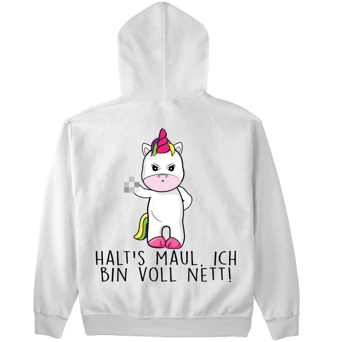 Voll Nett Cute Einhorn - Premium Hoodie Unisex Rückendruck