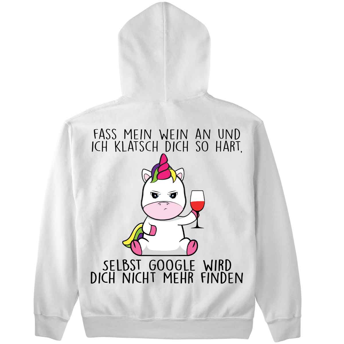 Wein Cute Einhorn - Premium Hoodie Unisex Rückendruck