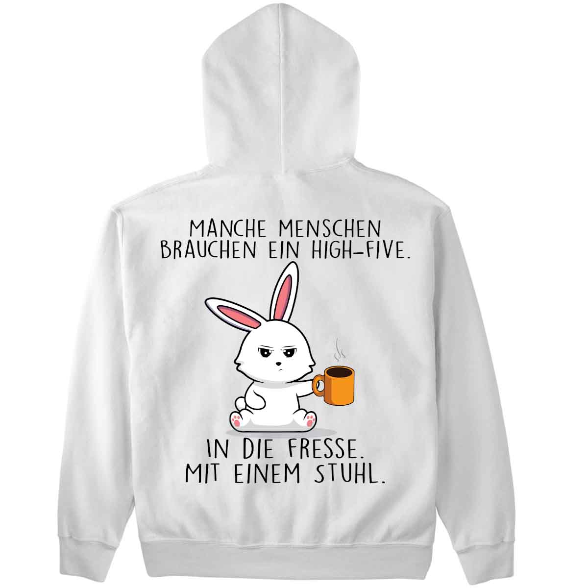 High-Five Bunny - Premium Hoodie Unisex Rückendruck