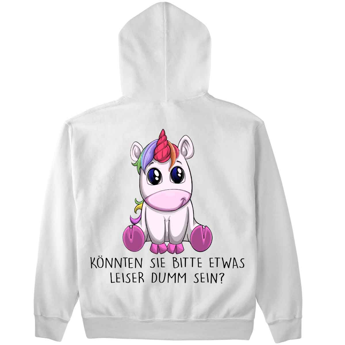 Leise Einhorn - Premium Hoodie Unisex Rückendruck