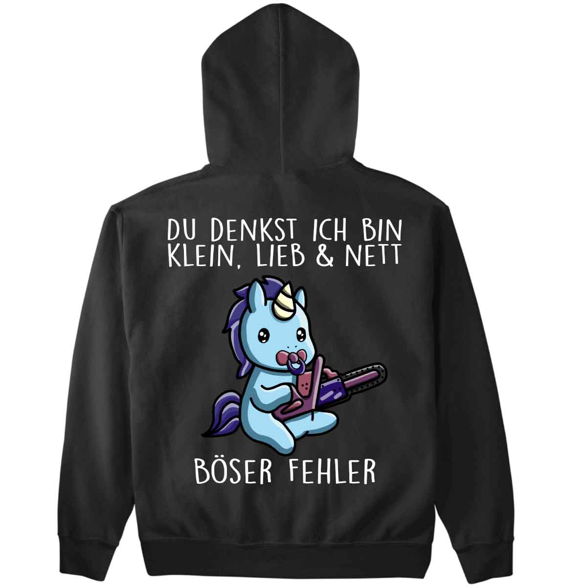 Böser Fehler Cute Einhorn - Premium Hoodie Unisex Rückendruck