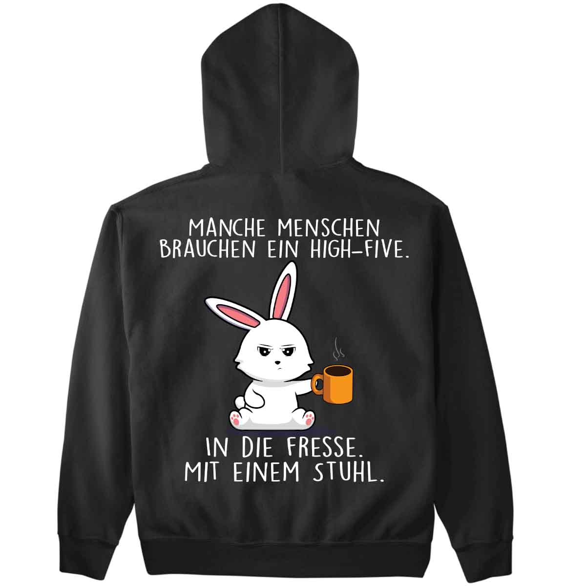 High-Five Bunny - Premium Hoodie Unisex Rückendruck