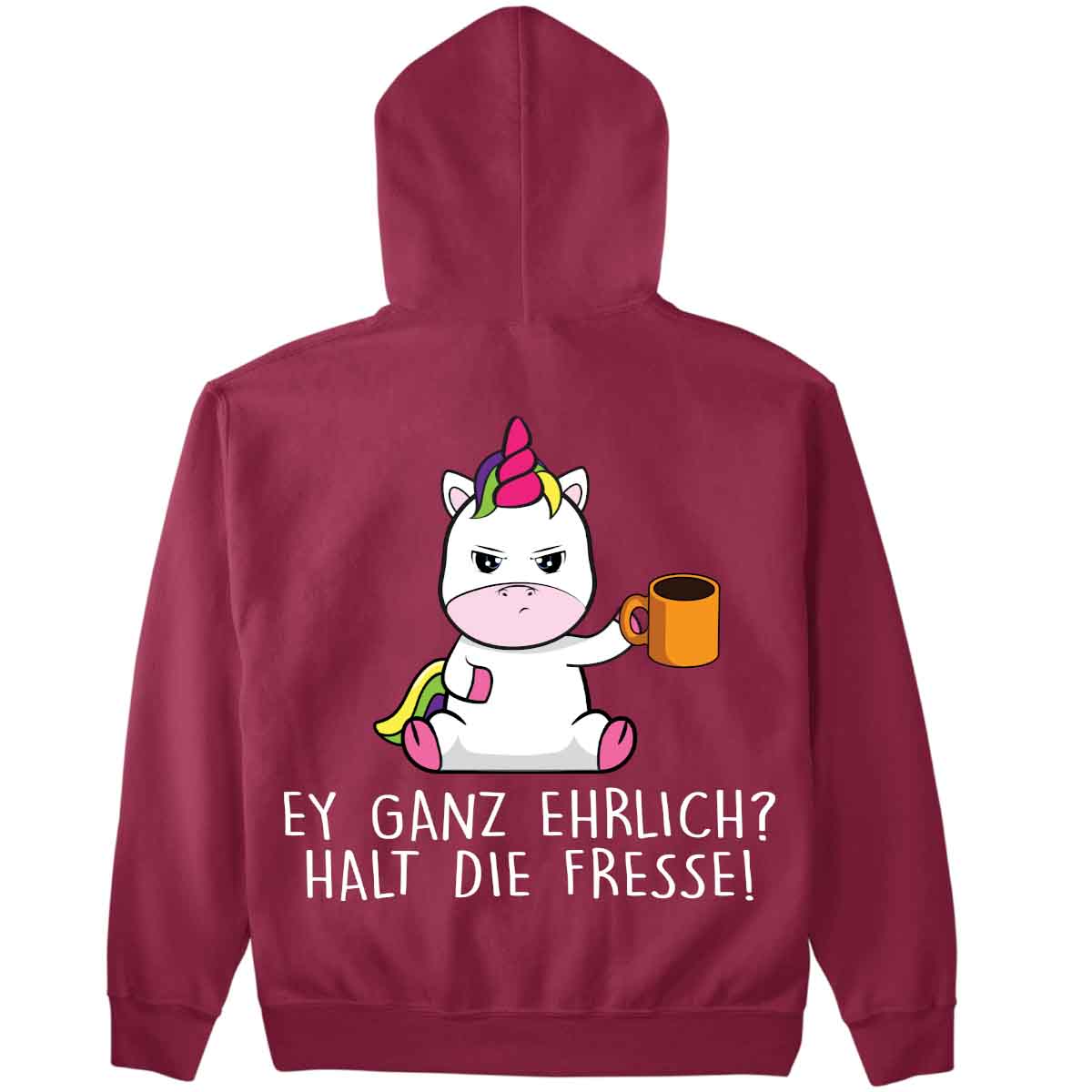 Ganz Ehrlich Cute Einhorn - Premium Hoodie Unisex Rückendruck