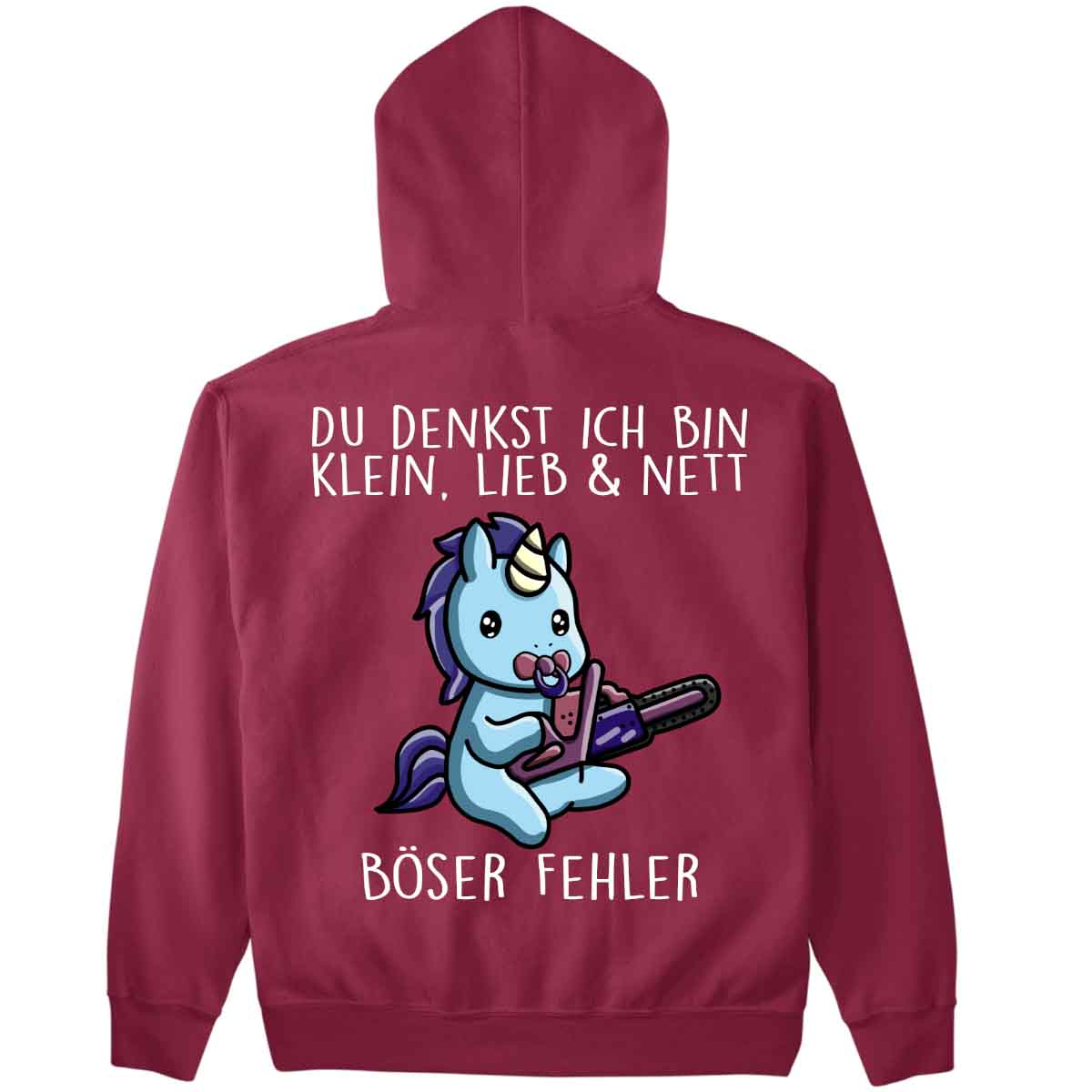 Böser Fehler Cute Einhorn - Premium Hoodie Unisex Rückendruck