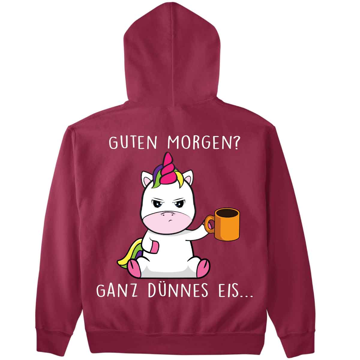 Guten Morgen Cute Einhorn - Premium Hoodie Unisex Rückendruck