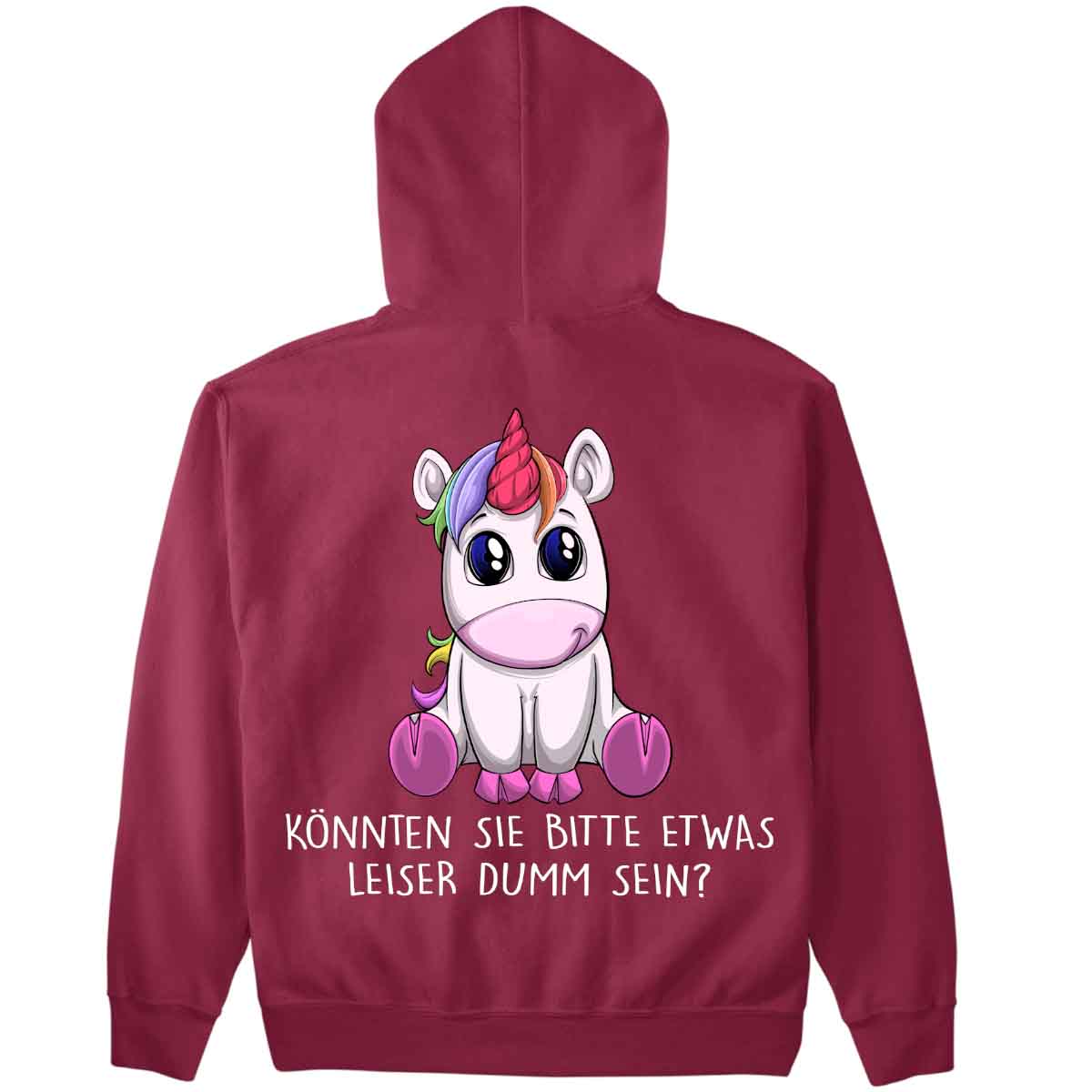 Leise Einhorn - Premium Hoodie Unisex Rückendruck