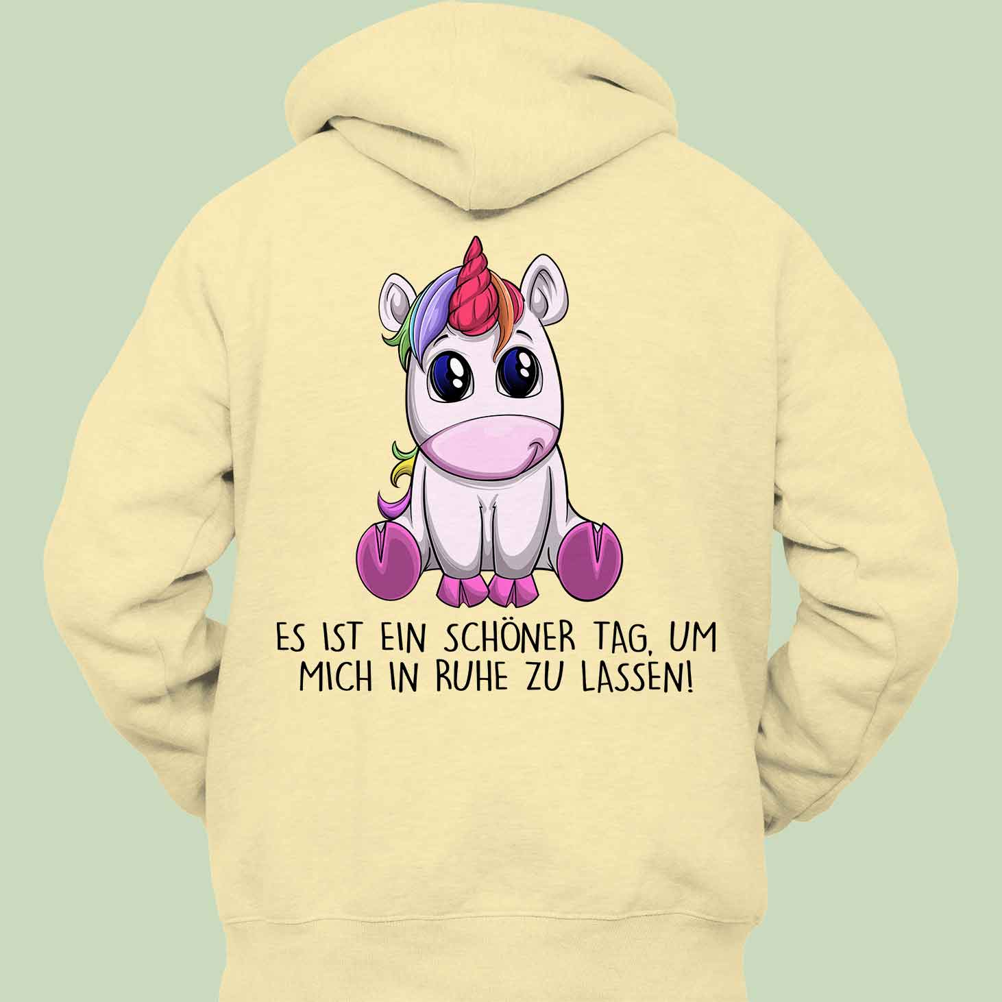 Ruhe Einhorn - Hoodie Unisex Rückendruck