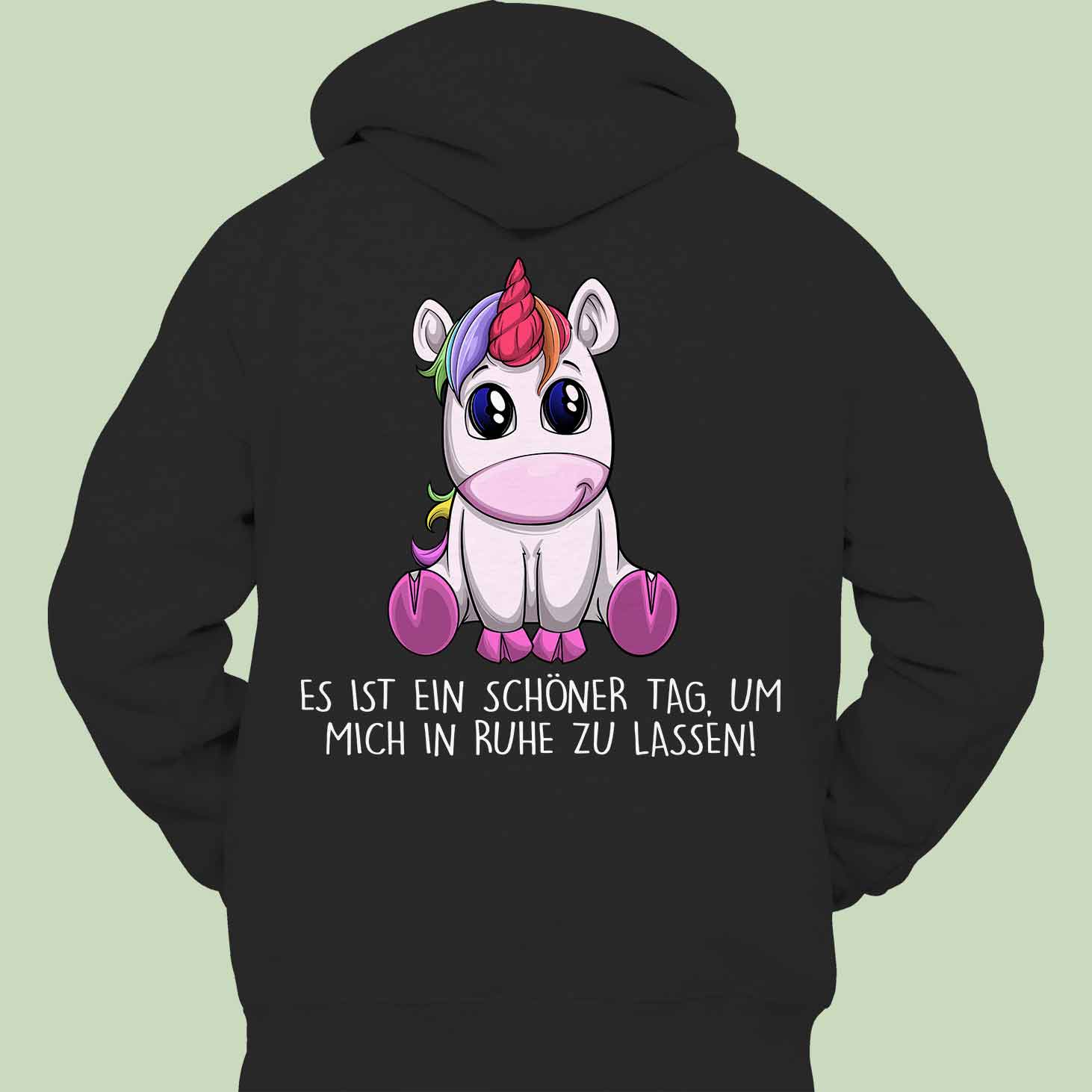 Ruhe Einhorn - Hoodie Unisex Rückendruck