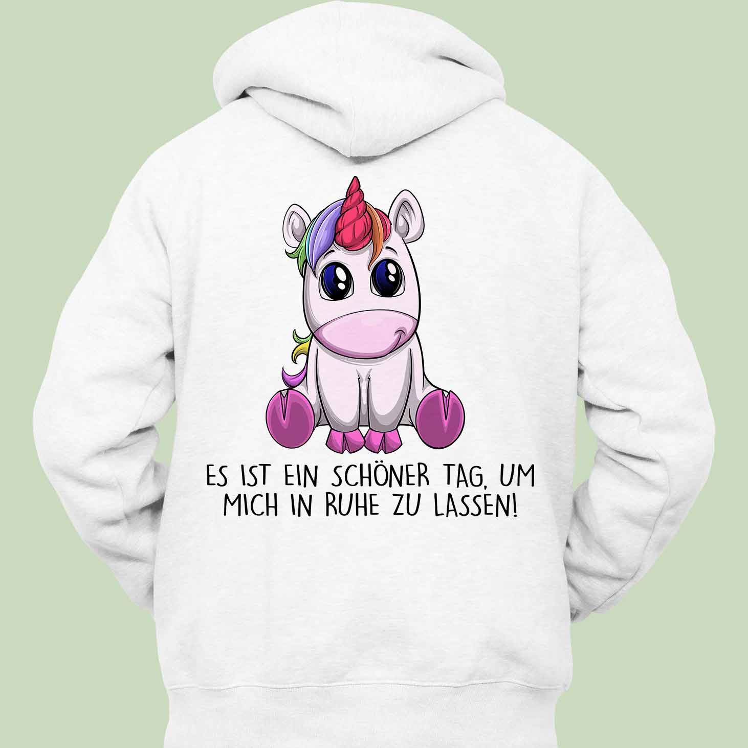 Ruhe Einhorn - Hoodie Unisex Rückendruck