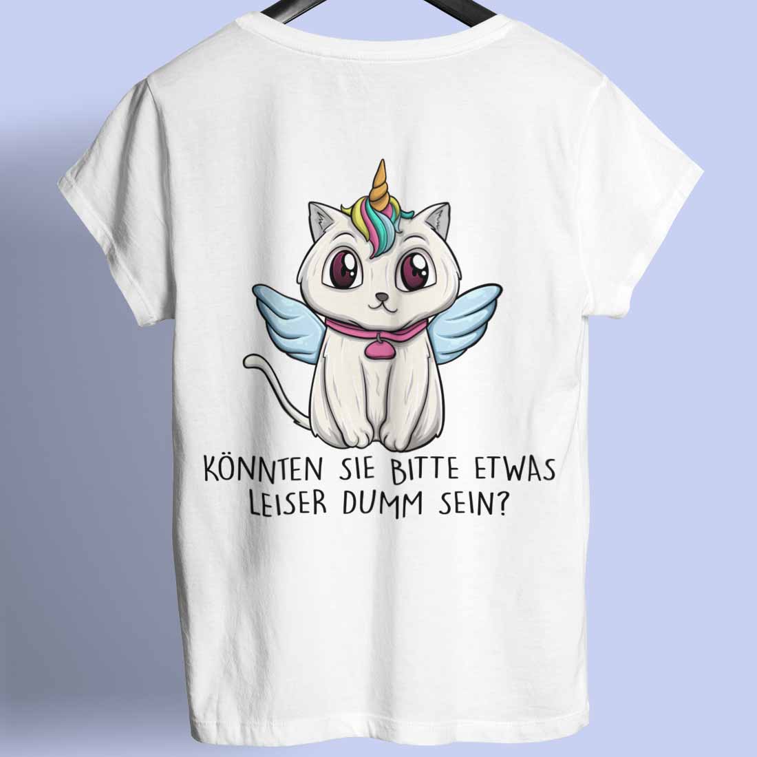 Leise Caticorn - Shirt Rückendruck