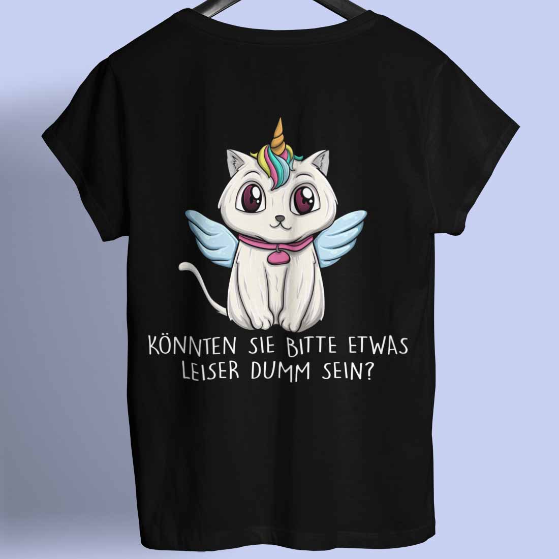 Leise Caticorn - Shirt Rückendruck