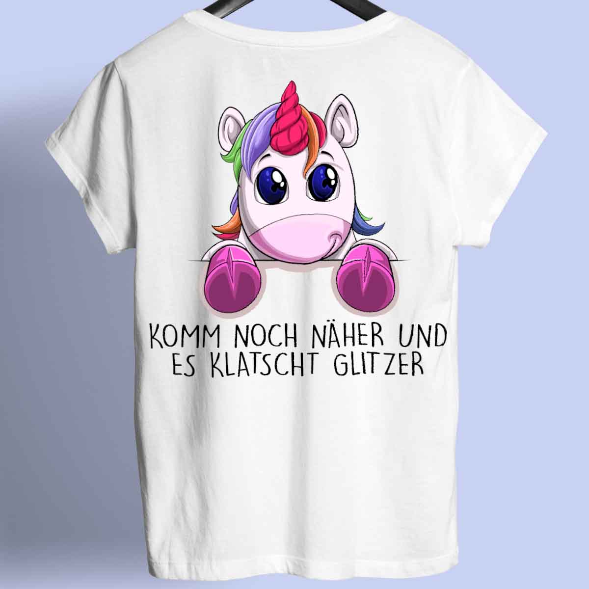 Glitzer Einhörnchen - Shirt Rückendruck