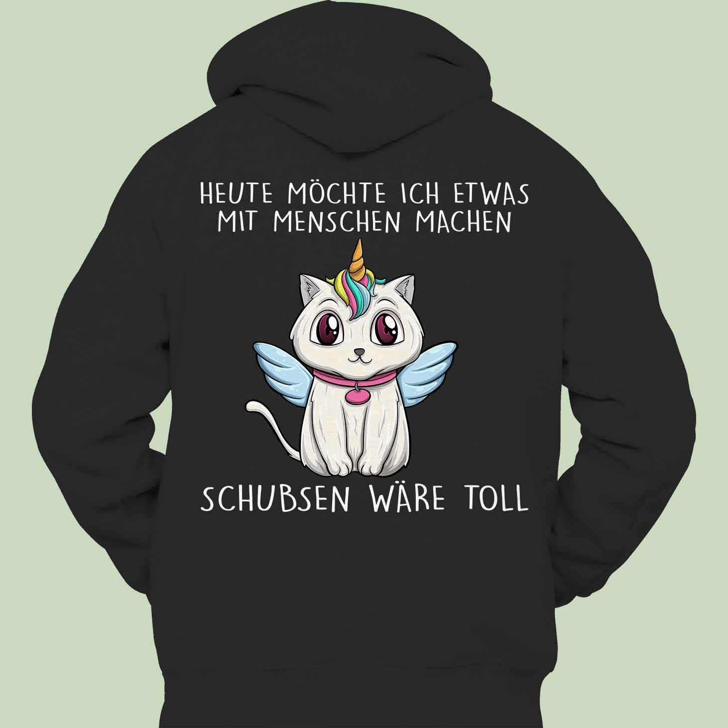 Schubsen Caticorn - Hoodie Unisex Rückendruck
