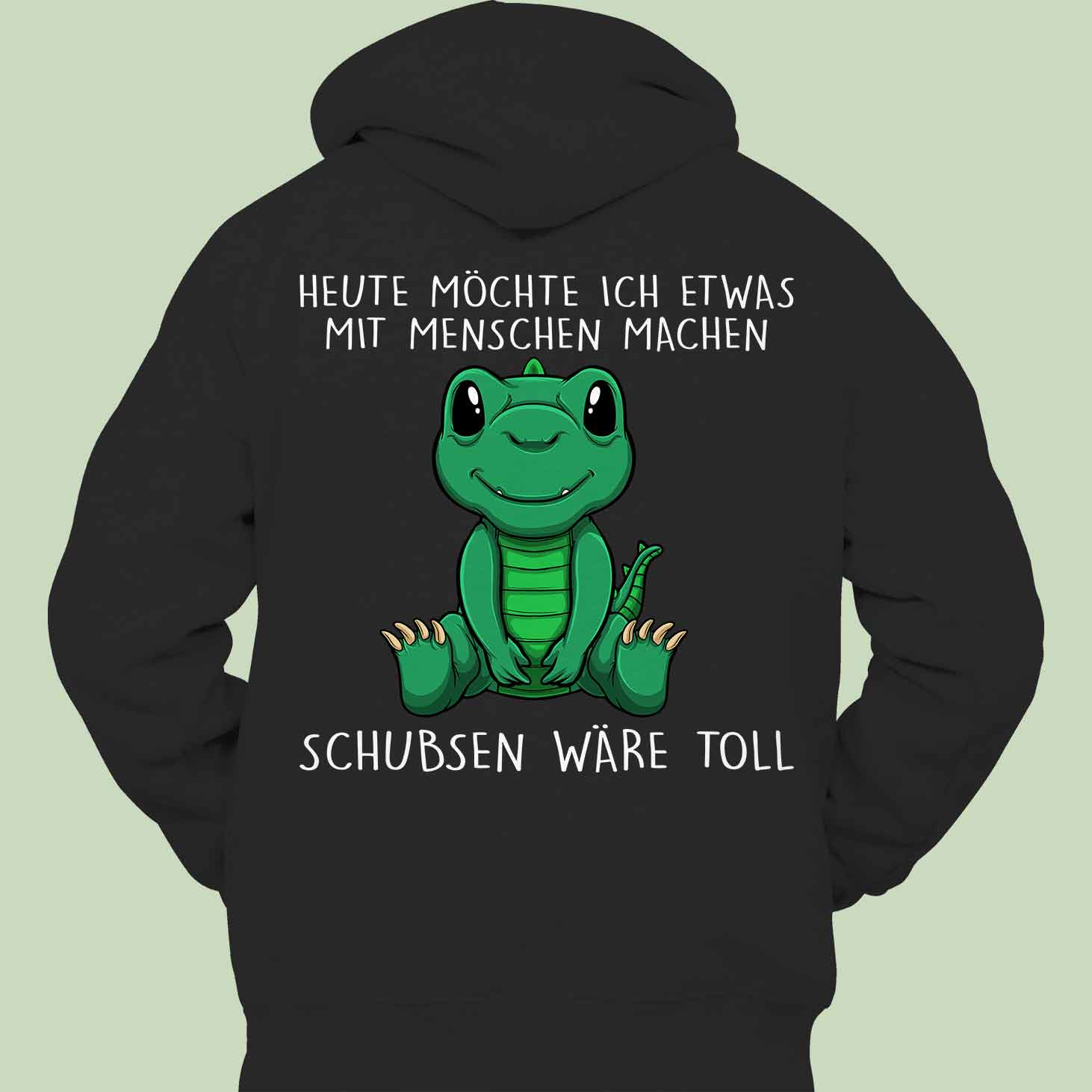 Schubsen Dinosaurier - Hoodie Unisex Rückendruck