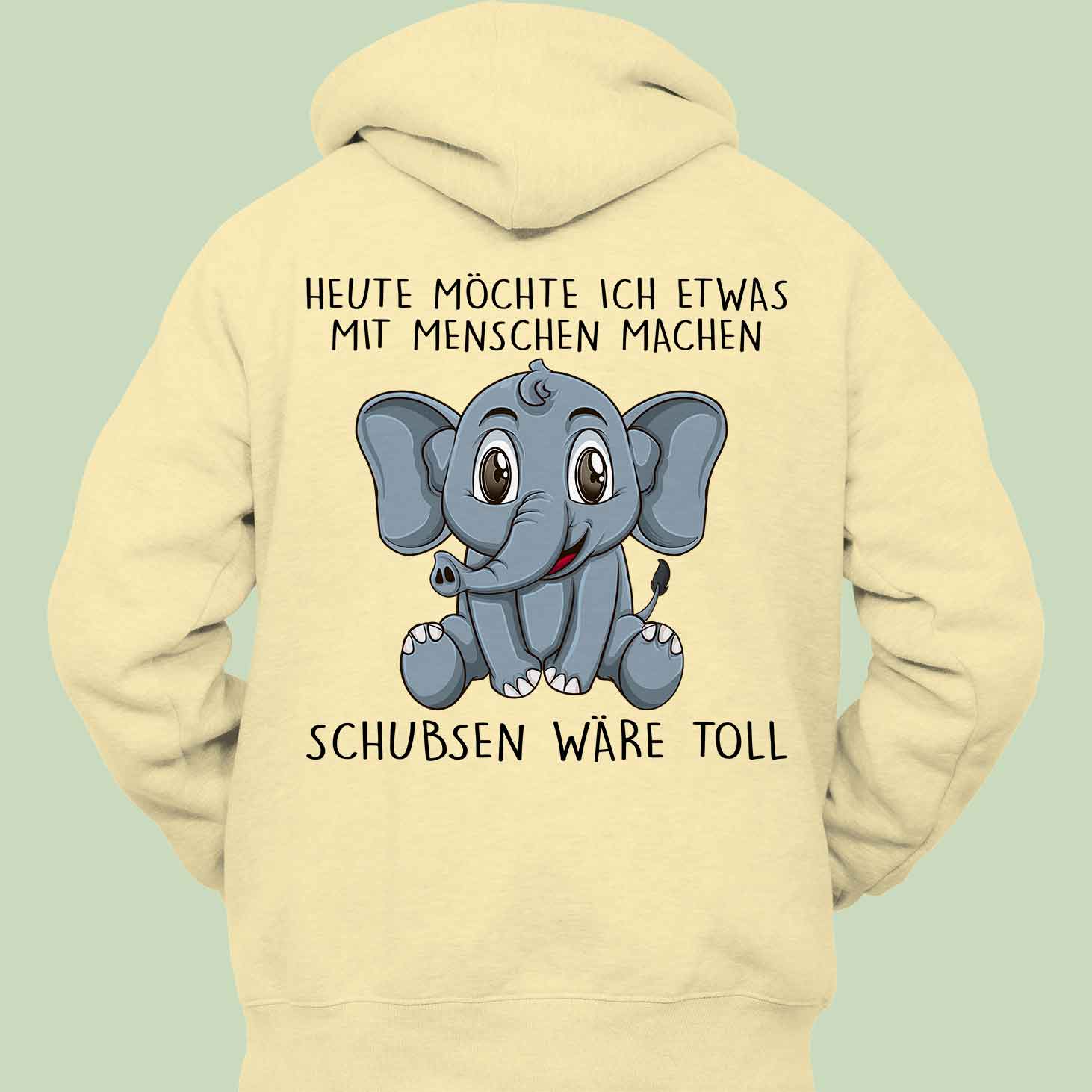 Schubsen Elefant - Hoodie Unisex Rückendruck