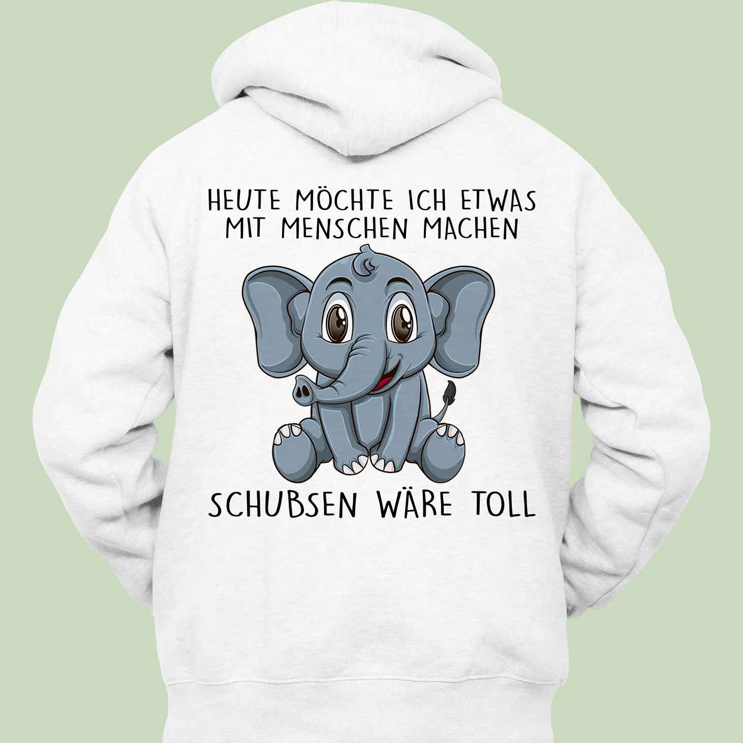 Schubsen Elefant - Hoodie Unisex Rückendruck