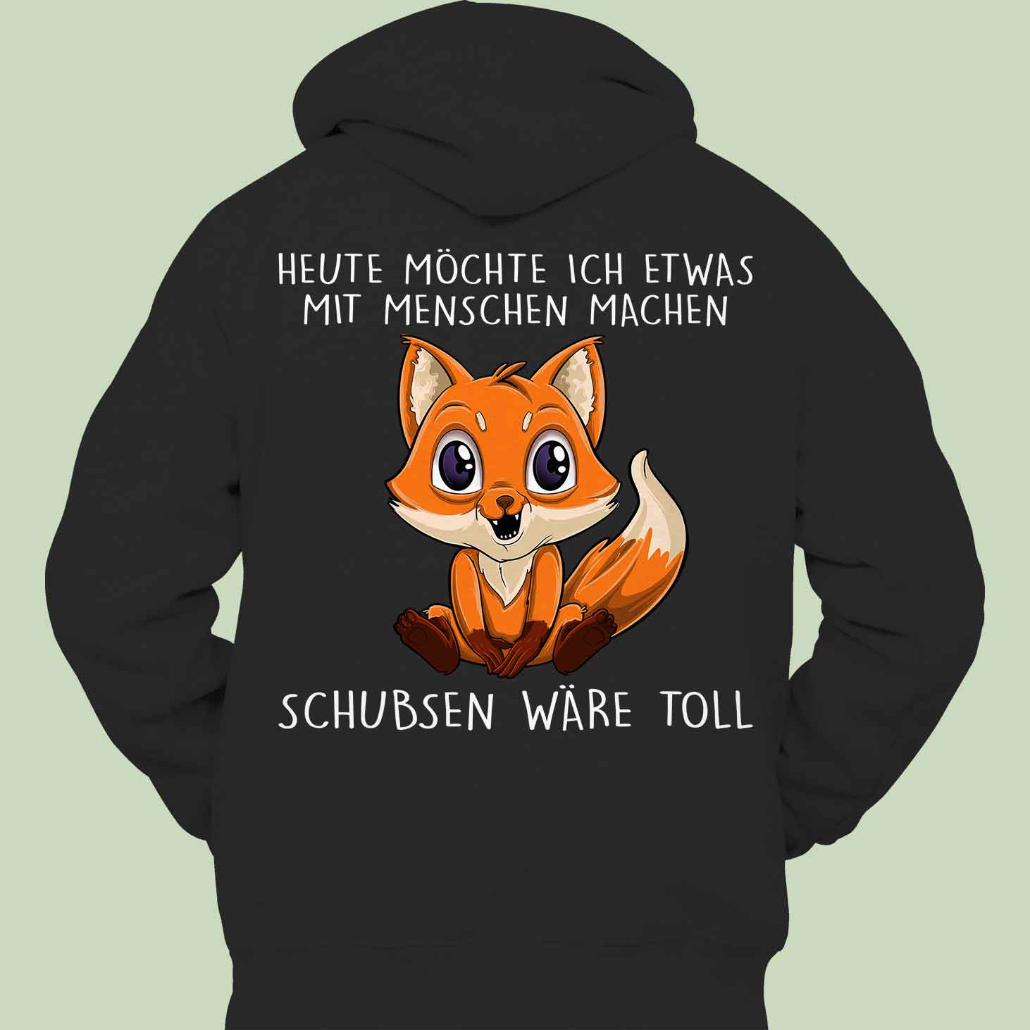 Schubsen Fuchs - Hoodie Unisex Rückendruck