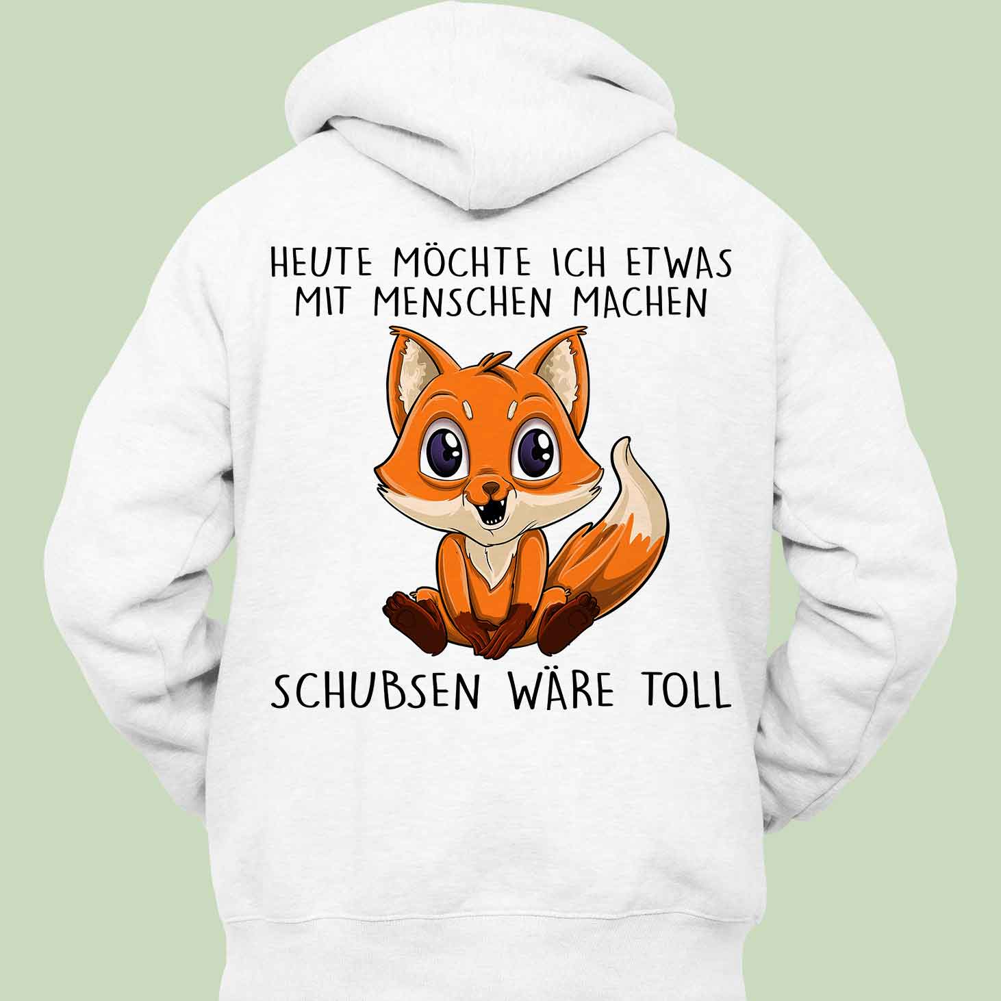 Schubsen Fuchs - Hoodie Unisex Rückendruck