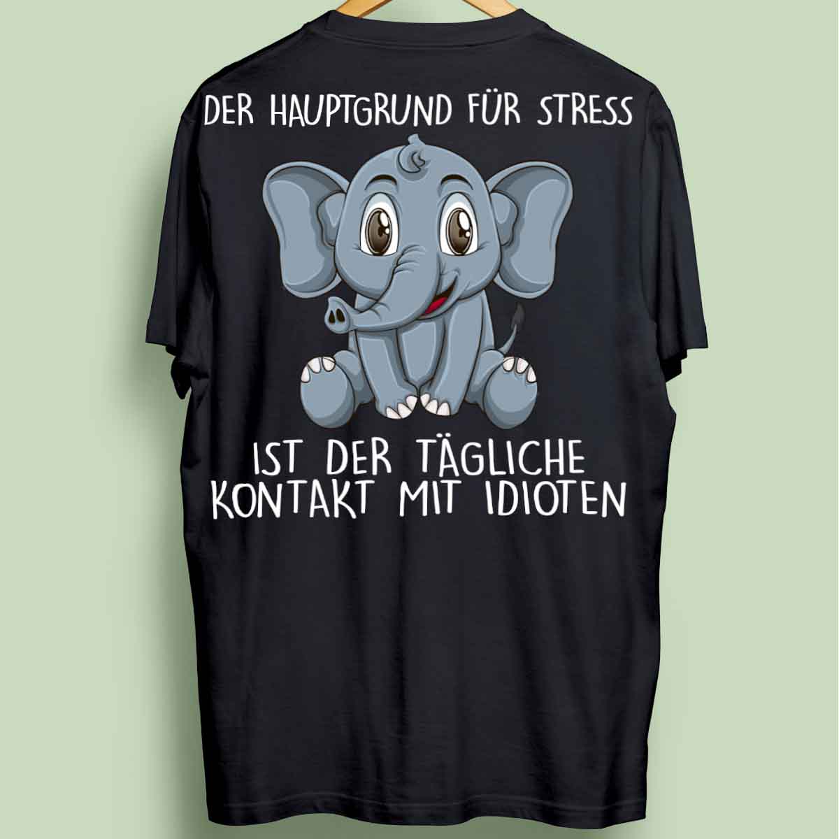 Stress Elefant - Oversize Shirt Unisex Rückendruck
