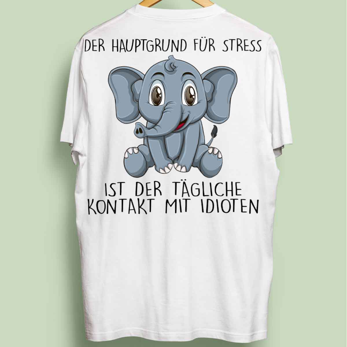 Stress Elefant - Oversize Shirt Unisex Rückendruck