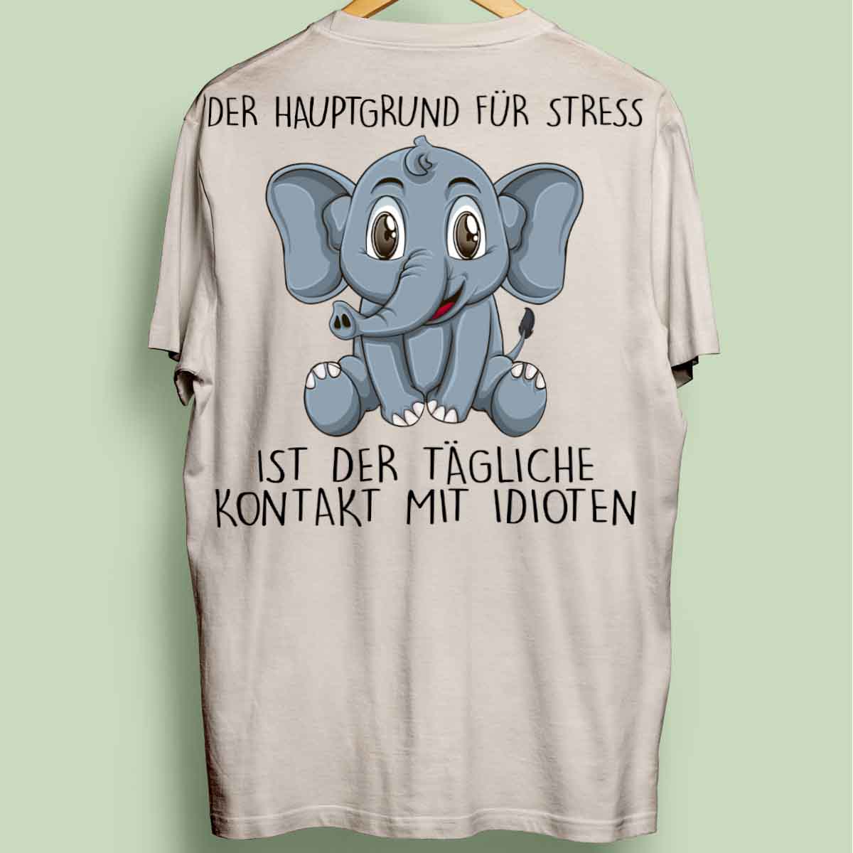 Stress Elefant - Oversize Shirt Unisex Rückendruck