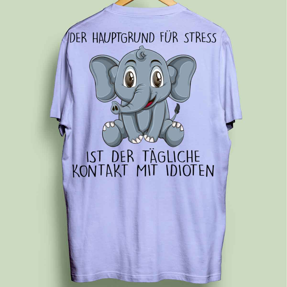 Stress Elefant - Oversize Shirt Unisex Rückendruck
