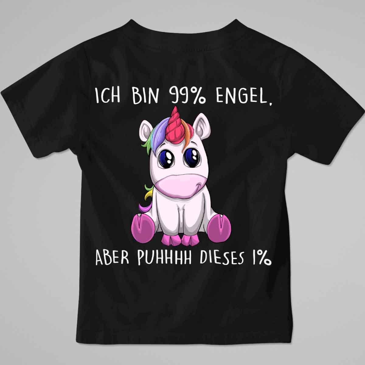 Engel Einhorn - Premium Shirt Kinder Rückendruck