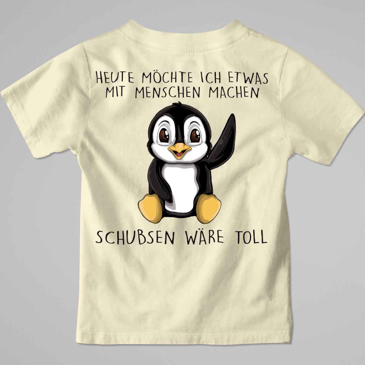 Schubsen Pinguin - Premium Shirt Kinder Rückendruck