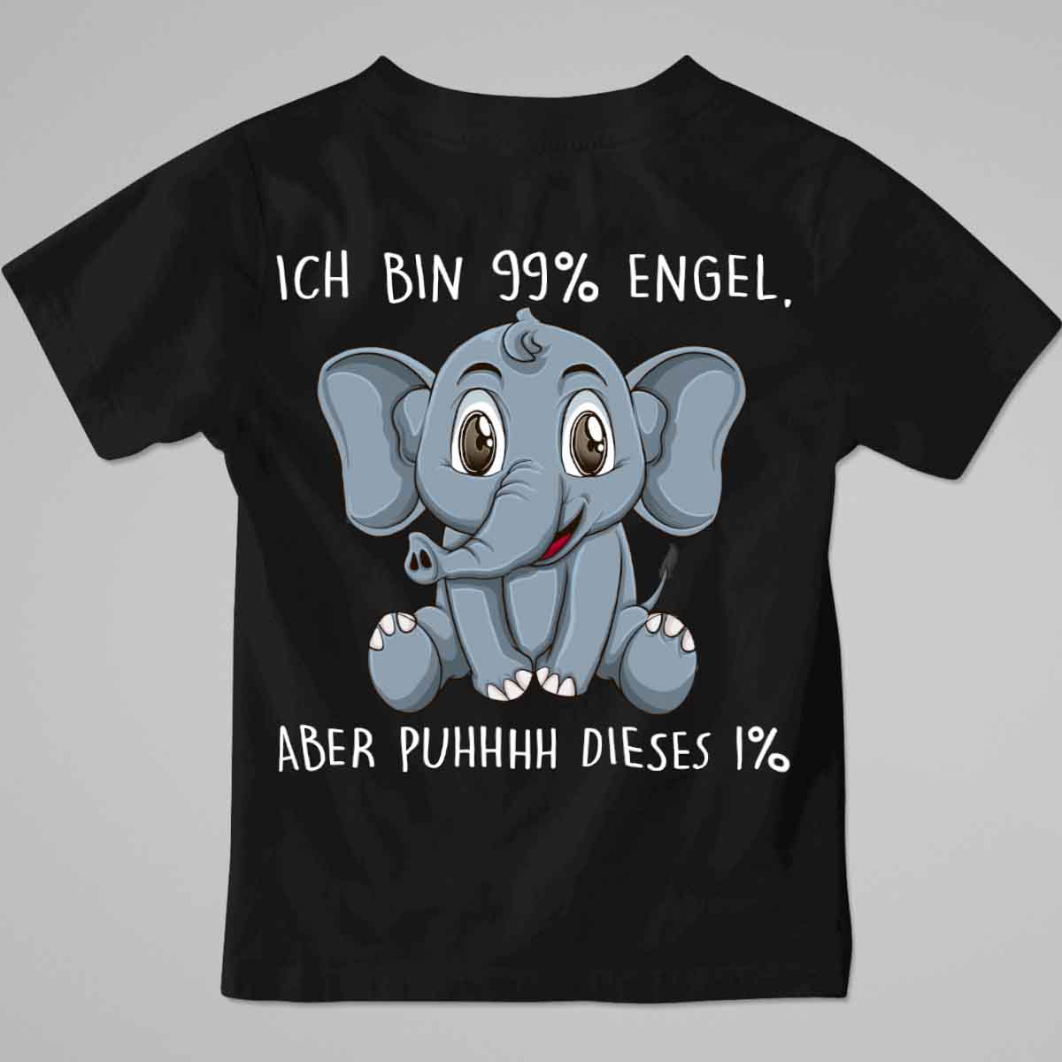 Engel Elefant - Premium Shirt Kinder Rückendruck