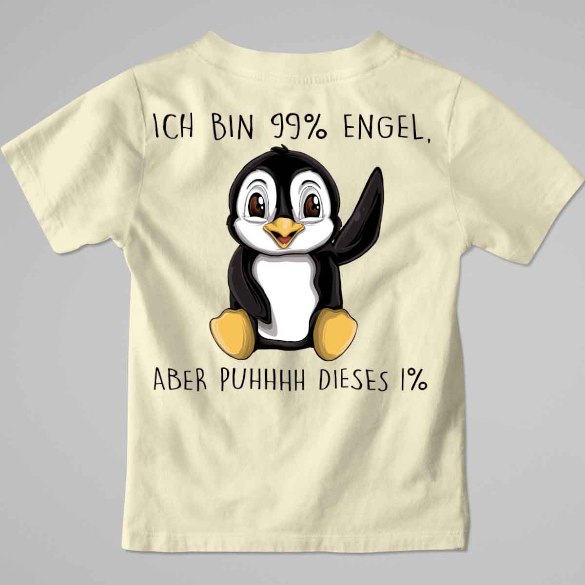 Engel Pinguin - Premium Shirt Kinder Rückendruck