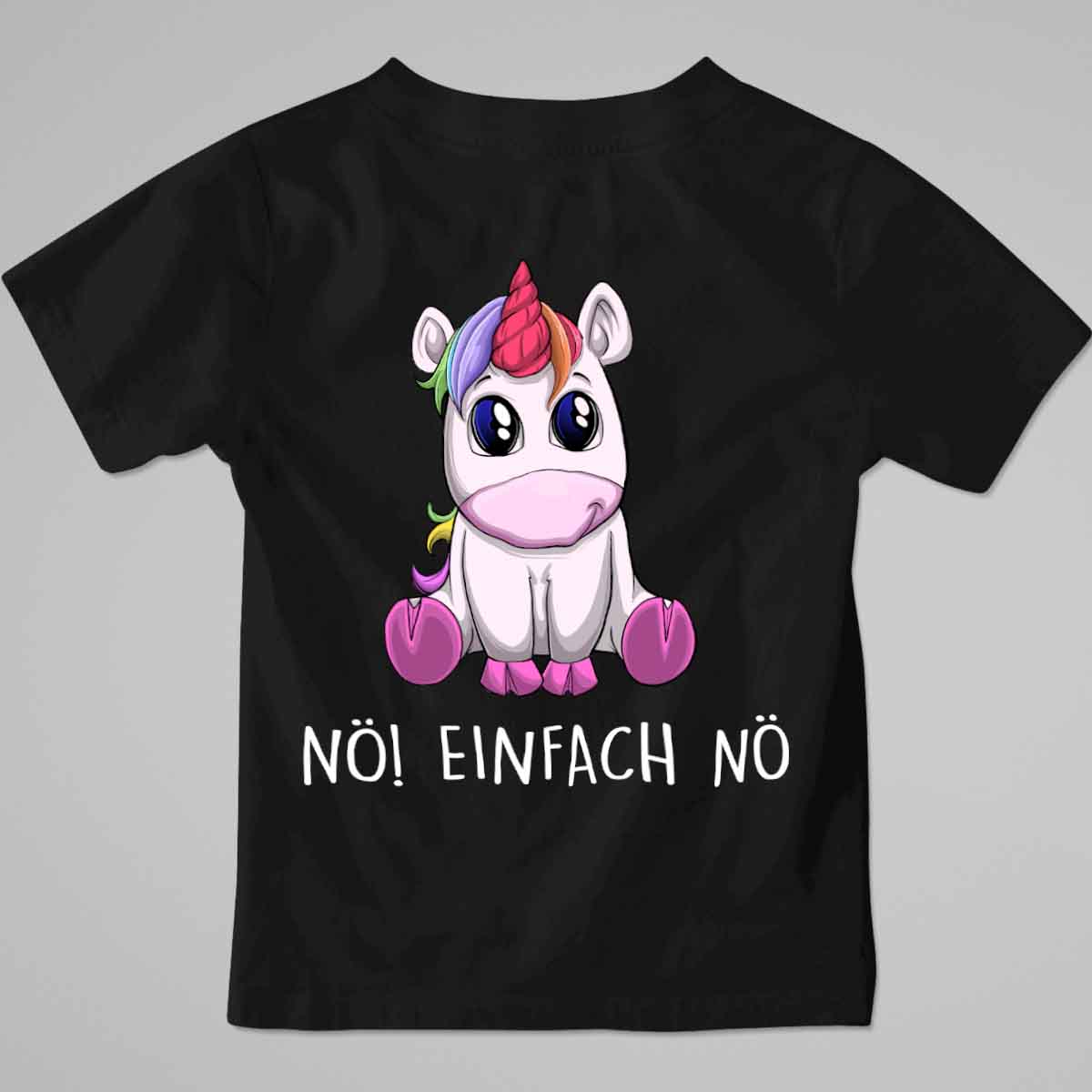 Nö! Einhorn - Premium Shirt Kinder Rückendruck