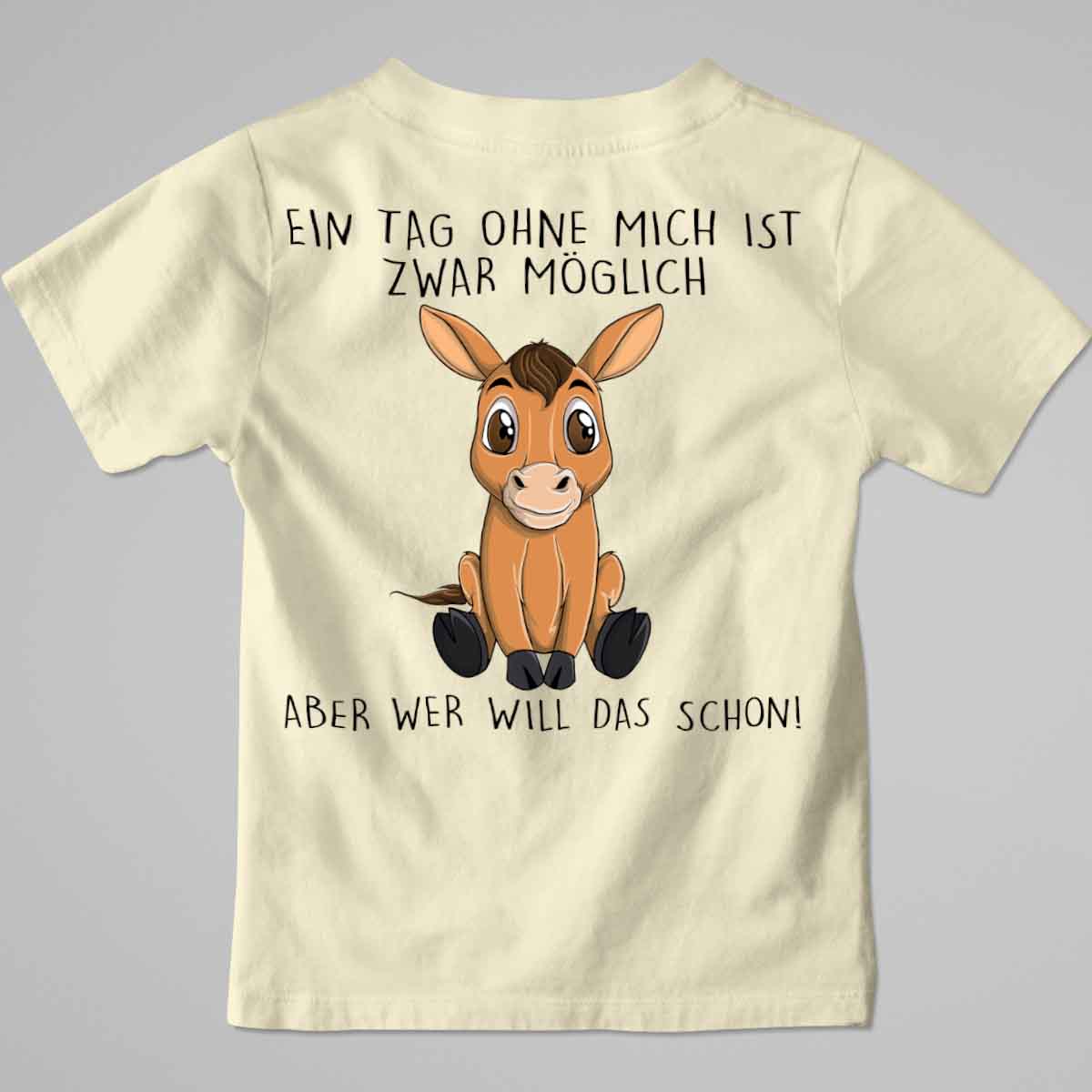Ohne Mich Pferd - Premium Shirt Kinder Rückendruck