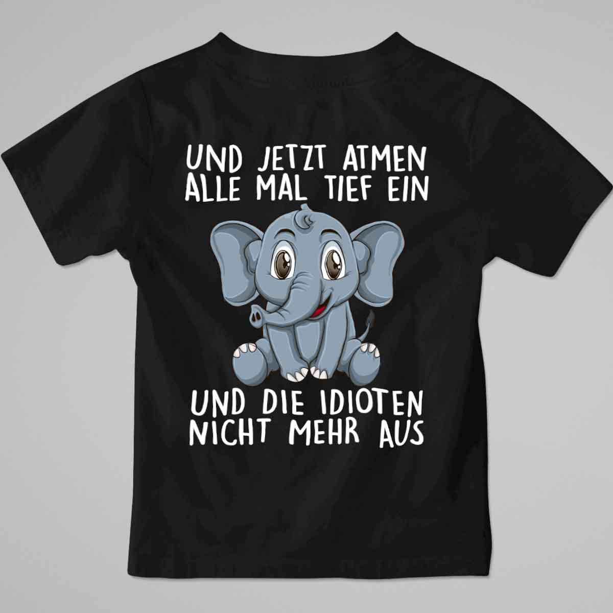 Einatmen Elefant - Premium Shirt Kinder Rückendruck