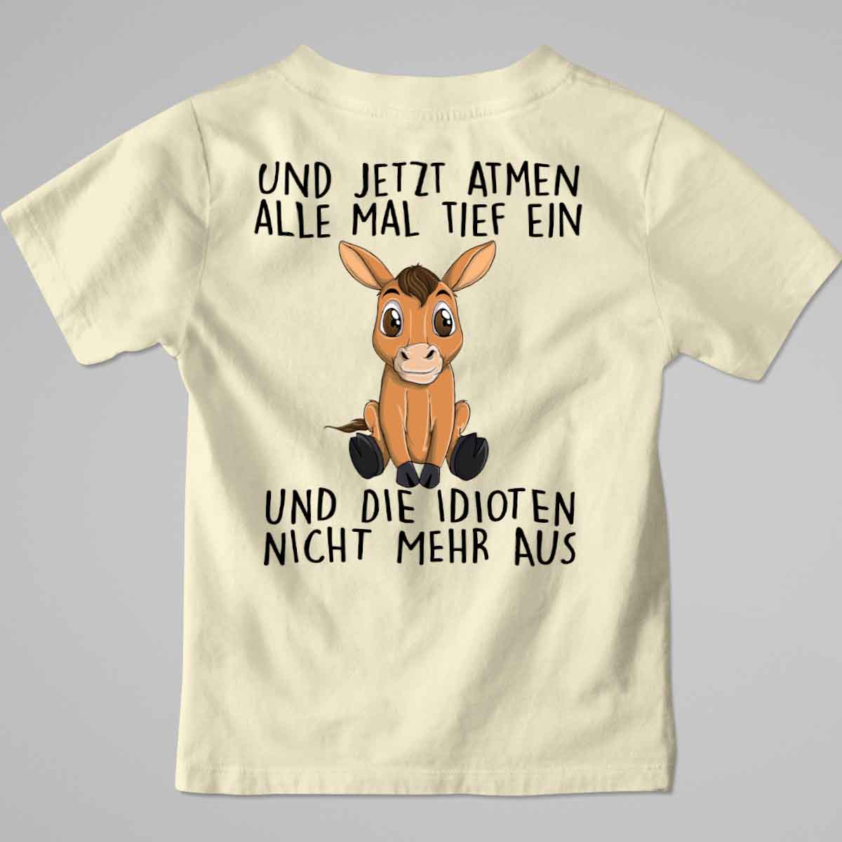 Einatmen Pferd - Premium Shirt Kinder Rückendruck
