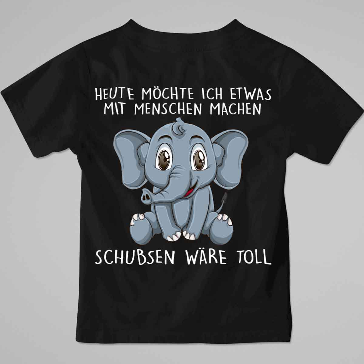 Schubsen Elefant - Premium Shirt Kinder Rückendruck