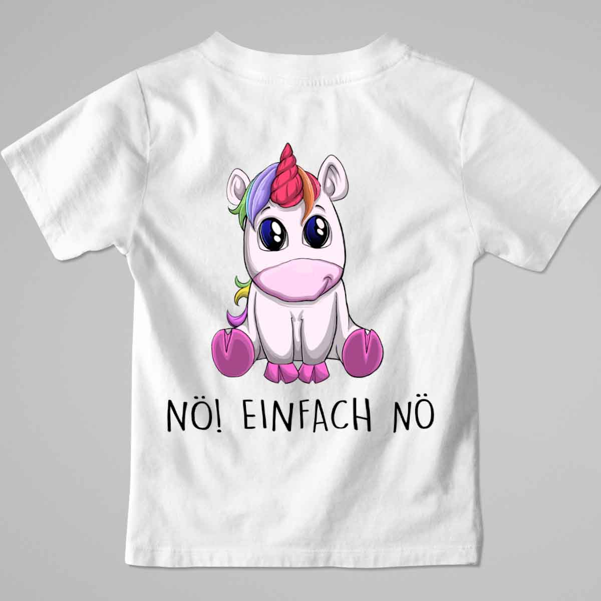 Nö! Einhorn - Premium Shirt Kinder Rückendruck