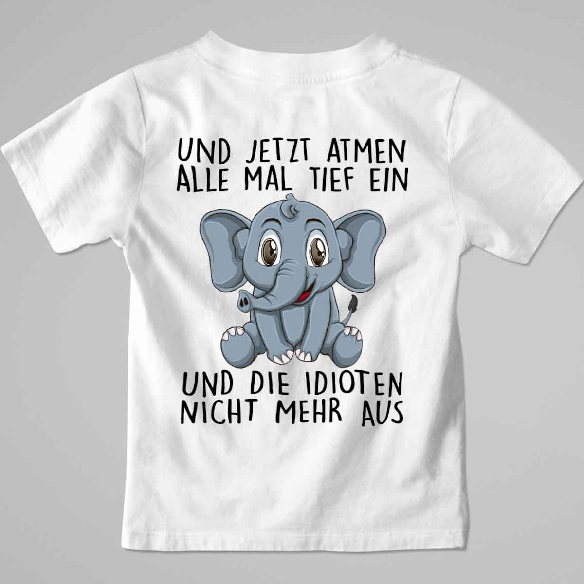 Einatmen Elefant - Premium Shirt Kinder Rückendruck