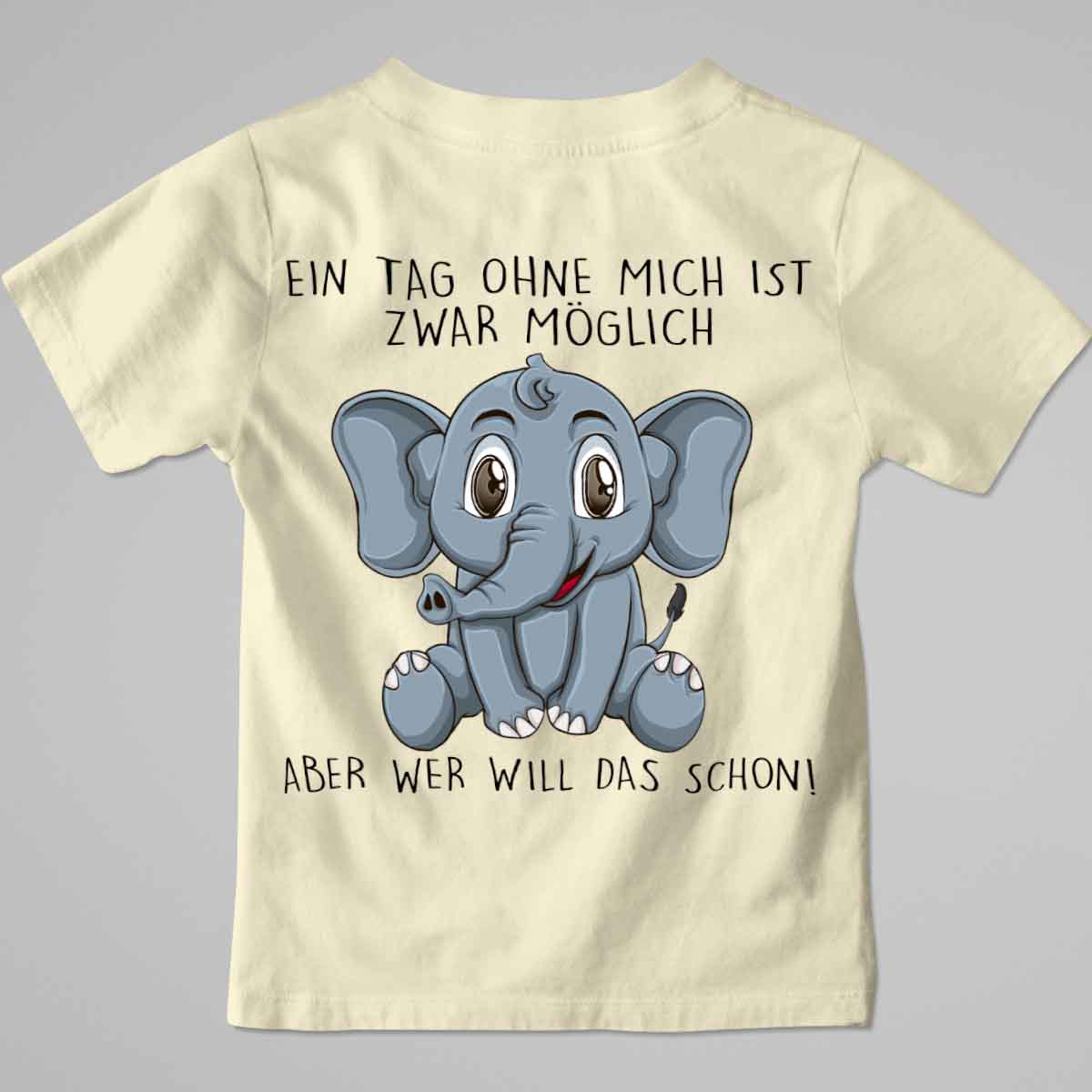 Ohne Mich Elefant - Premium Shirt Kinder Rückendruck