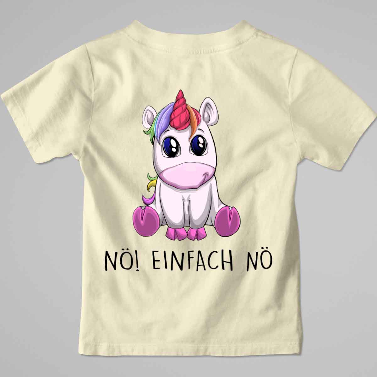 Nö! Einhorn - Premium Shirt Kinder Rückendruck
