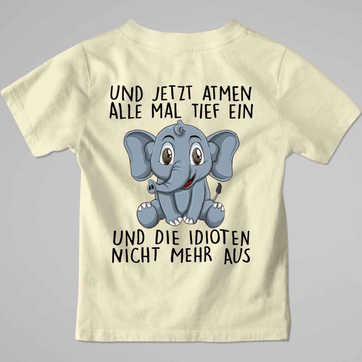 Einatmen Elefant - Premium Shirt Kinder Rückendruck